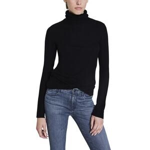 AG Jeans Women's "Chels" Slim Turtleneck in Black, Size XL